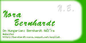 nora bernhardt business card